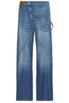 Jw Anderson Twisted Denim Workwear Jeans In Light Blue