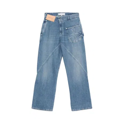 Pre-owned Jw Anderson Twisted Workwear Jeans 'mid Blue' | Men's Size 32