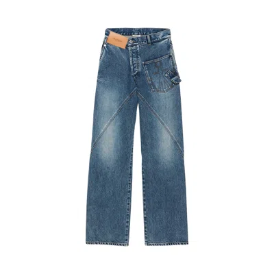 Pre-owned Jw Anderson Twisted Workwear Jeans 'mid Blue' | Women's Size 28