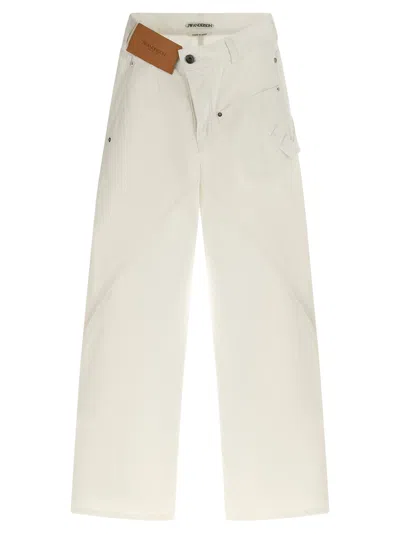 Jw Anderson Twisted Workwear Jeans White In Neutral