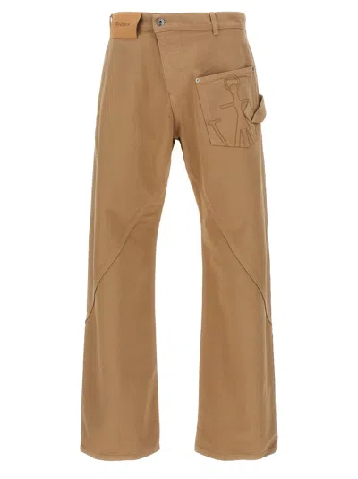 Jw Anderson Twisted Workwear Pants In Brown