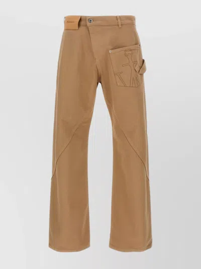 JW ANDERSON TWISTED WORKWEAR PANTS EMBROIDERED POCKETS