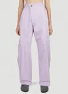 Jw Anderson Asymmetric Stretch-cotton Trousers In Lilac