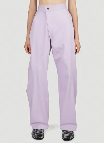 Jw Anderson Twisted Workwear Pants In Lilac