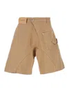 Jw Anderson Beige Bermuda Shorts With Patch Pocket With Logo On The Front