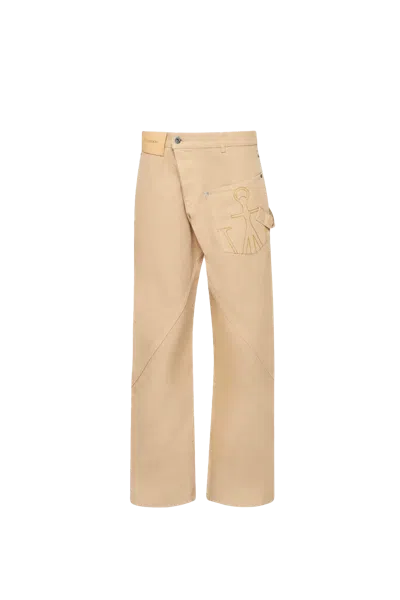 Jw Anderson Twisted Workwear Trousers Beige In Neutrals