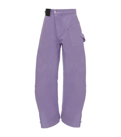 Jw Anderson Twisted Workwear Trousers In Purple
