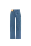 Jw Anderson Twisted Cotton Canvas Wide-leg Pants In Blue