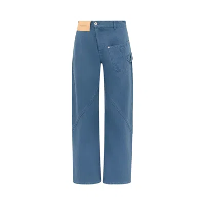 Pre-owned Jw Anderson Twisted Workwear Trousers 'steel Blue' | Men's Size 34