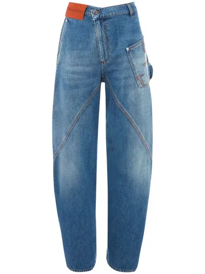 Jw Anderson J.w.anderson Women Workwear Jeans With Off-centralized Closure In Multi