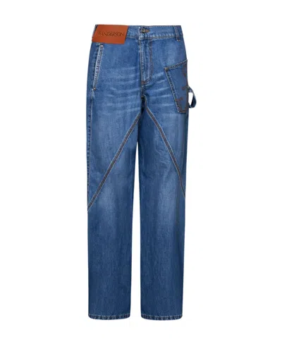 JW ANDERSON JW ANDERSON LOGO PATCH WIDE LEG JEANS