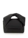 Jw Anderson Medium Twister Leather Tote Bag In Black