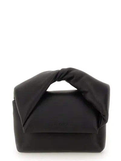 Jw Anderson Black Leather Twister Mini Bag In Negro
