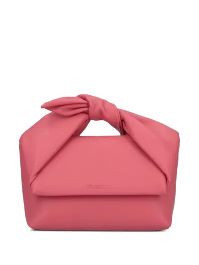Jw Anderson Twister Bow-detail Shoulder Bag In Pink