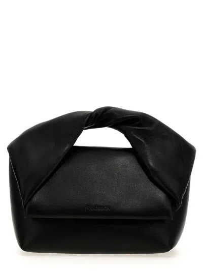 Jw Anderson Twister Leather Handbag In Black