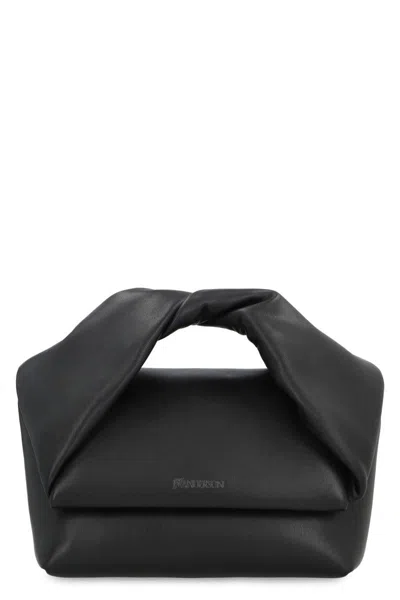 Jw Anderson Twister Leather Handbag In Black