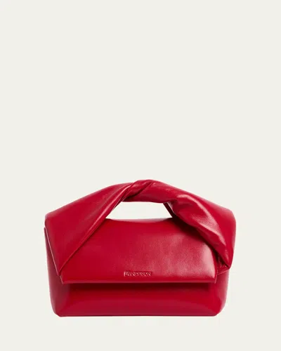 Jw Anderson Twister Medium Leather Crossbody Bag In Red