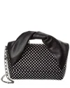 Jw Anderson J. W.anderson Leather Nano Twister Mini Bag Embellished With Rhinestones In Black