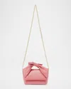 Jw Anderson Twister Midi Bow Leather Top-handle Bag In Bubblegum