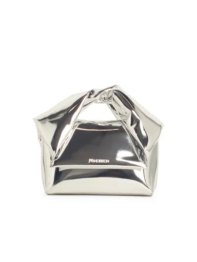 JW ANDERSON JW ANDERSON 'TWISTER' SILVER POLYURETHANE CROSSBODY BAG