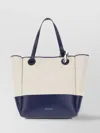 Jw Anderson Two-tone Canvas And Leather Corner Shopping Bag
