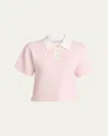 Jw Anderson Two-tone Cropped Polo Top In Blush