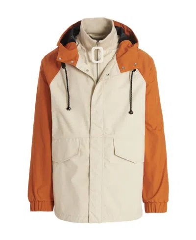 Jw Anderson Two-tone Hooded Jacket In Nude