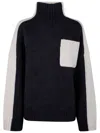 Jw Anderson Two Tone Patch Pocket Jumper In Black