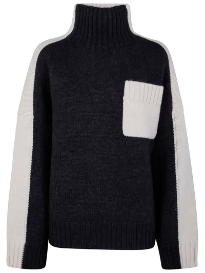 Jw Anderson Two Tone Patch Pocket Jumper In Black