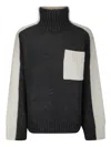 Jw Anderson Two Tone Patch Pocket Jumper Sweater In Multi