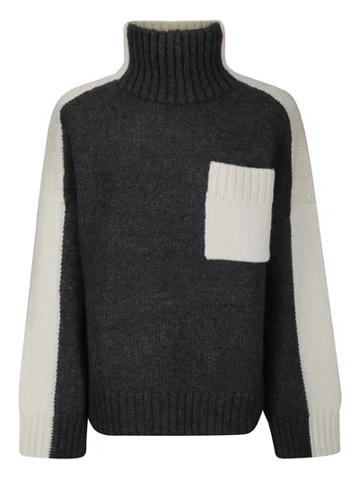 JW ANDERSON TWO TONE PATCH POCKET JUMPER SWEATER