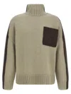 Jw Anderson 'two Tone Patch Pocket' Sweater In Green