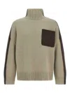 Jw Anderson Two Tone Patch Pocket Sweater In Multi