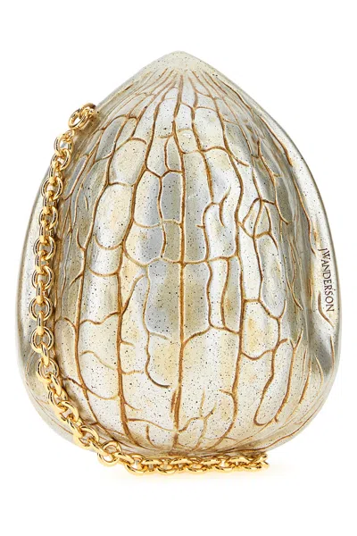 JW ANDERSON CLUTCH WALNUT IN RESINA BICOLOR   DONNA