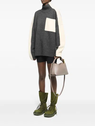 Jw Anderson Two-tone Sweater In Grey