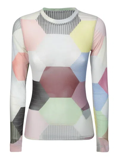 Jw Anderson J. W. Anderson Multicolored Panel Knit Top In Grey