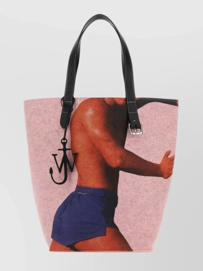 Jw Anderson Print Fabric Belt Tote Bag In Pink