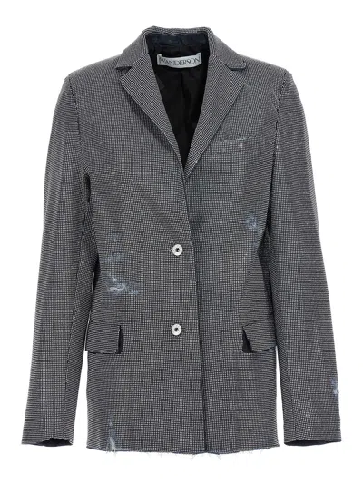 JW ANDERSON USED SEQUIN DENIM BLAZER JACKET