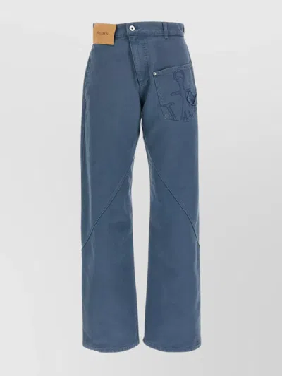 Jw Anderson Utility Trousers Featuring Embroidered Detail In Blue