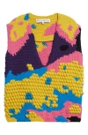 Jw Anderson Textured V Cut-out Vest In Yellow/ Multi