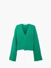 Jw Anderson V-neck Cardigan In Green