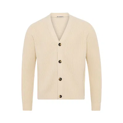 Pre-owned Jw Anderson V-neck Cardigan 'ivory' | White | Men's Size S