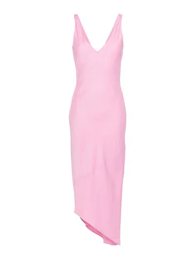 JW ANDERSON V-NECK CREPE MIDI DRESS