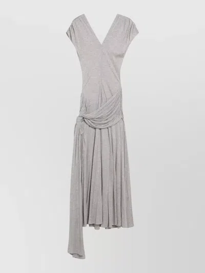 Jw Anderson Oat Modal Jersey Knotted Maxi Dress In Gray