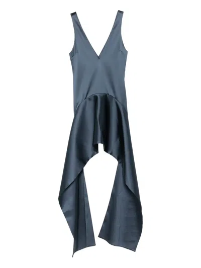 JW ANDERSON V-NECK DRAPED-HEM DRESS