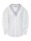 Jw Anderson V-neck Lace Shirt In White
