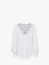 Jw Anderson Lace Trim V-neck Cotton Blouse In White