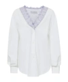 Jw Anderson Lace Trim V-neck Cotton Blouse In White