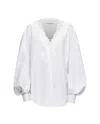 Jw Anderson V-neck Lace Trim Shirt In White