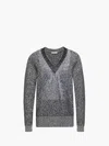 Jw Anderson Black V-neck Lace Trim Sweater In Black